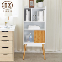 Orange house single simple bookcase with door Creative Nordic floor-to-ceiling bookshelf decoration shelf household storage cabinet