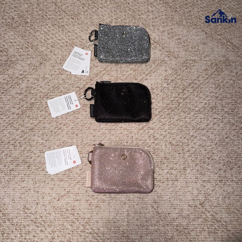 Domestic In-Stock Lululemon Clippable Card Pouch Glitter Card Holder Coin Purse