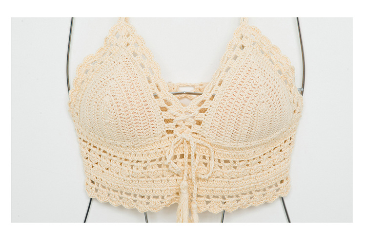 19 phụ nữ áo tắm mới chia tay của Hàn Quốc Màu be gợi cảm rỗng tụ tập Đan Bikini Beach - Bikinis đồ bơi cho người béo bụng