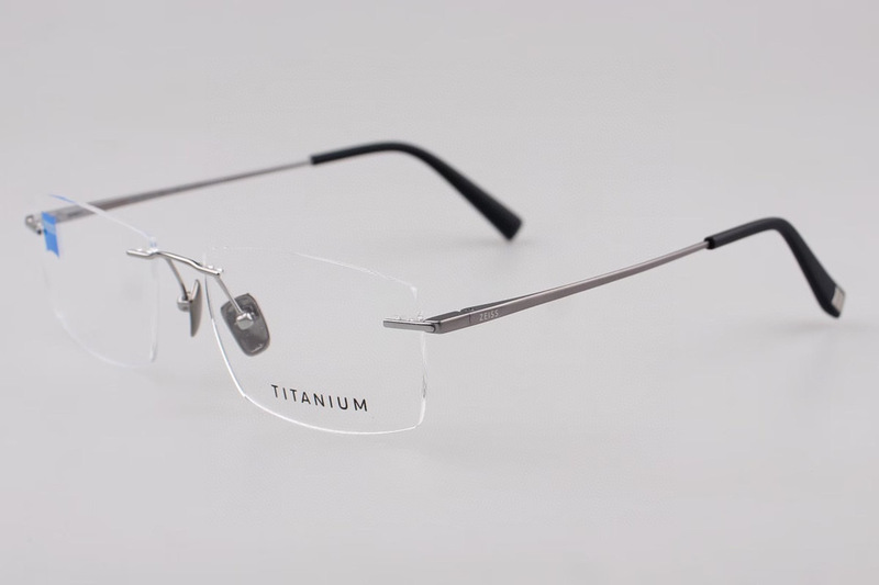 New Zeiss Rimless Eyeglass Frame Zs-60003, Ultra-Light Pure Titanium, Comfortable Men's Business Optical Glasses, Can Be Fitted with Prescription Lenses