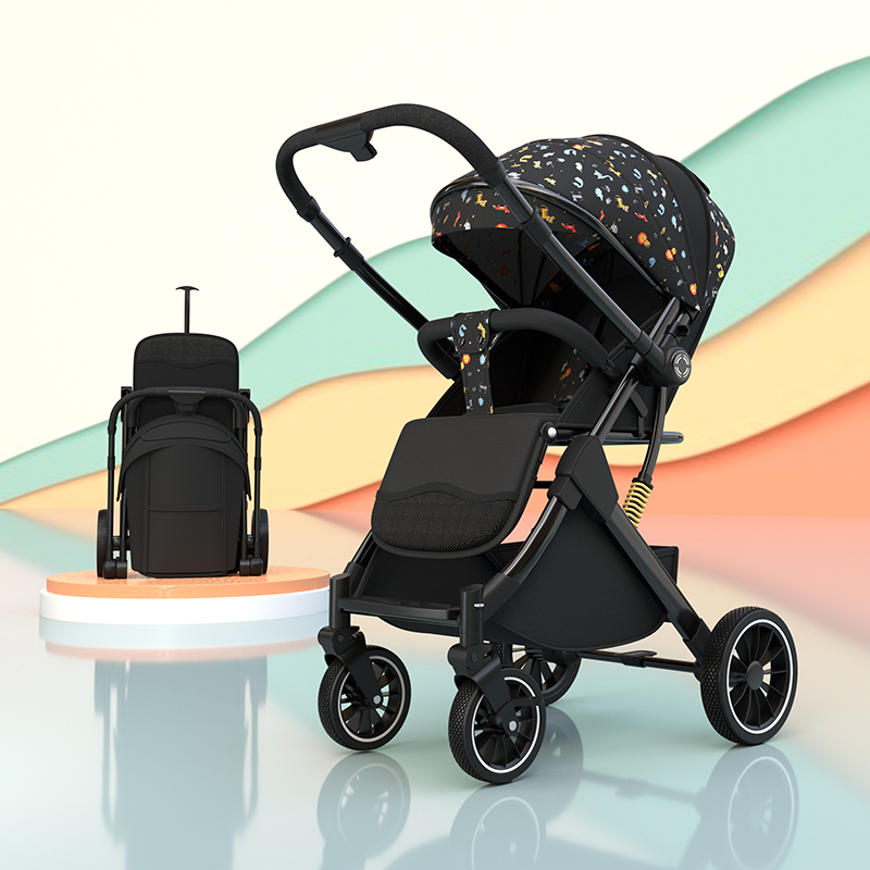 Béchucci Two-way Light Baby Trolley Can Sit Down Baby Travel Lounge Folding Newborn Baby Stroller-Taobao