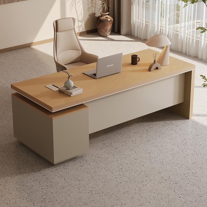 Small Executive Desk, Simple Modern Office Manager's Desk, Manager's Study, Short Cabinet, Table and Chair Combination Furniture