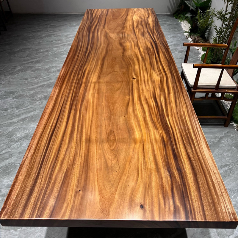 Size: 376 * 107 * 7 South American walnuts wood solid wood large plate table desk tea table desk New Chinese minimalist wind