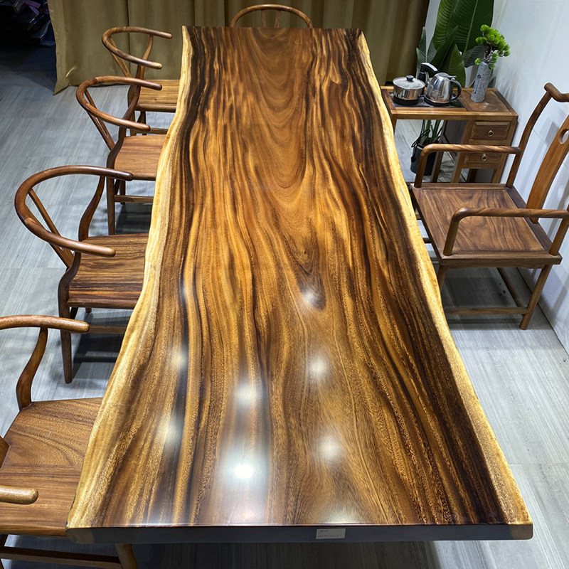 Size: 338 * 98-114 * 6 8 South American walnuts wood solid wood large plate table New Chinese desk tea table desk