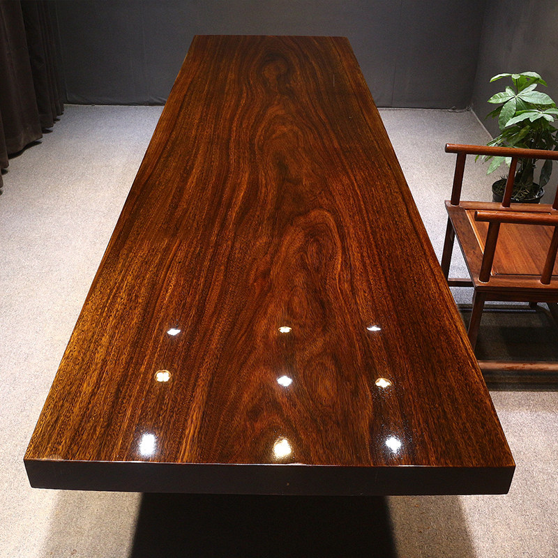 Size: 330 * 90 * 8 Okan large board tea table tea table log solid wood table whole owner meeting table 3 m 3
