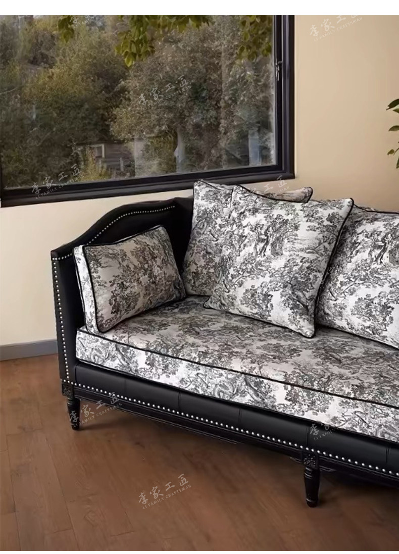 Ретро диван из натурального дерева, ткань для гостиной, французский стиль, в американском стиле 