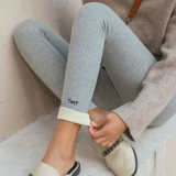 Хлопковые леггинсы, осенние утепленные удерживающие тепло штаны, большой размер, высокая талия