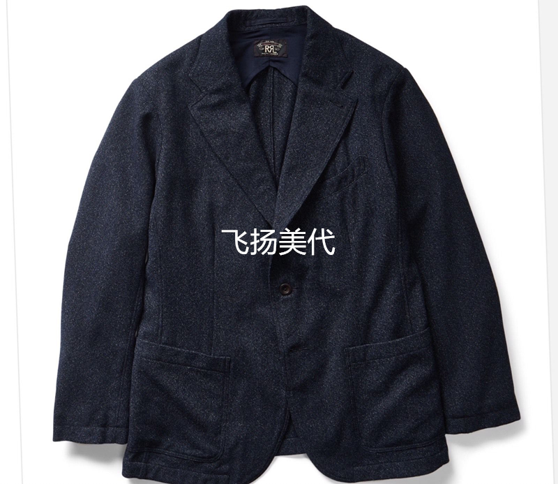 RRL Indigo Corduroy Sport Coat 蓝染粗灯芯绒水洗休闲西服外套-淘宝