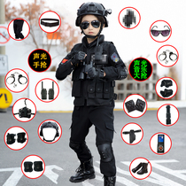 Childrens police uniforms special police uniforms boys and boys are equipped with long-sleeved police uniforms special forces clothing suits traffic police performance uniforms
