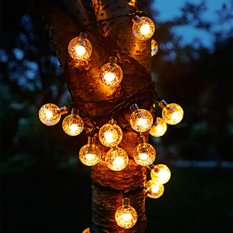 Solar Bubble Light String Outdoor Waterproof Courtyard Decoration Garden Balcony Festival Arranged Colorful Lights hanging tree lights