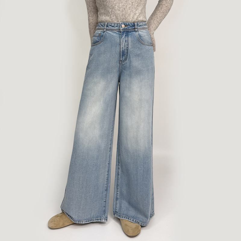 【One-Piece Pants】A038Xh Retro Hong Kong Style Straight-Leg Denim Long Pants for Women, New High-Waisted, Non-Stretch 【One-Piece Pants】A038Xh Retro Hong Kong Style Straight-Leg Denim Long Pants for Women, New High-Waisted, Non-Stretch