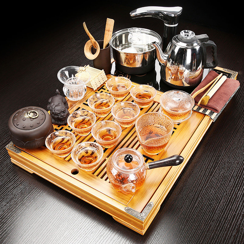 Tea set set small set of Home Office tea tray set of automatic kettle integrated tea table Kung Fu Tea Sea