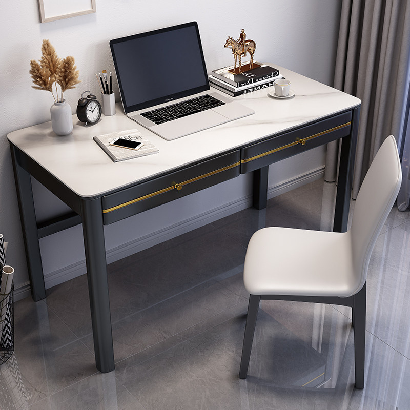 Italian light luxury rock solid wood desk Nordic modern Minimalist desk Simple household small apartment computer desk