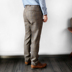 Vertebrate Men Retro Quần len kẻ sọc Anh Quần hai mảnh Cưỡi gió Bộ đồ len quần kaki Suit phù hợp