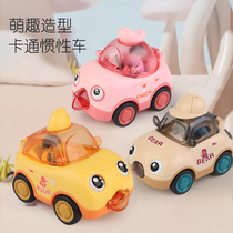 Inertial Cartoon Car Children Suit Model Blink Eyes Little Car Will Small Police Car Boy Baby Toy Car Puzzle