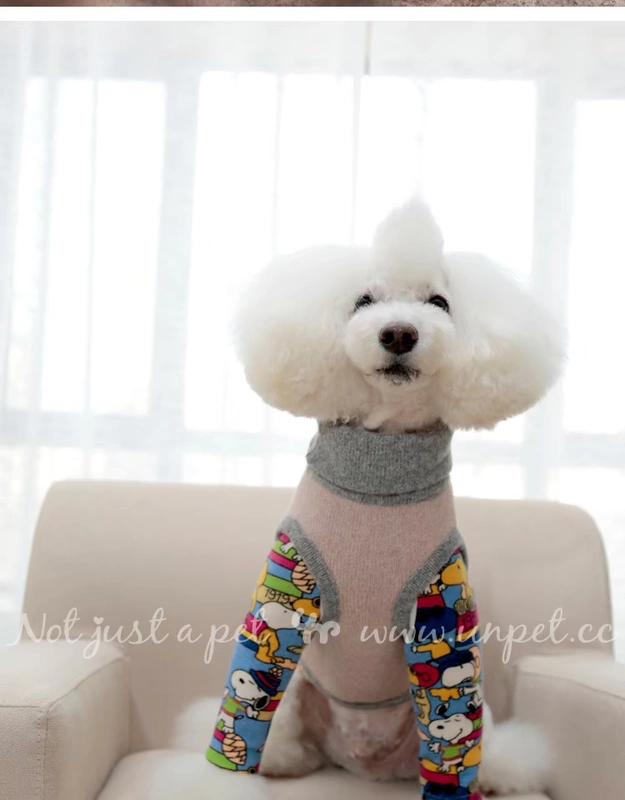 UNPET Breguet mới thú cưng và quần áo chó hoang ngọn cao cổ áo màu xám hồng vest vest - Quần áo & phụ kiện thú cưng