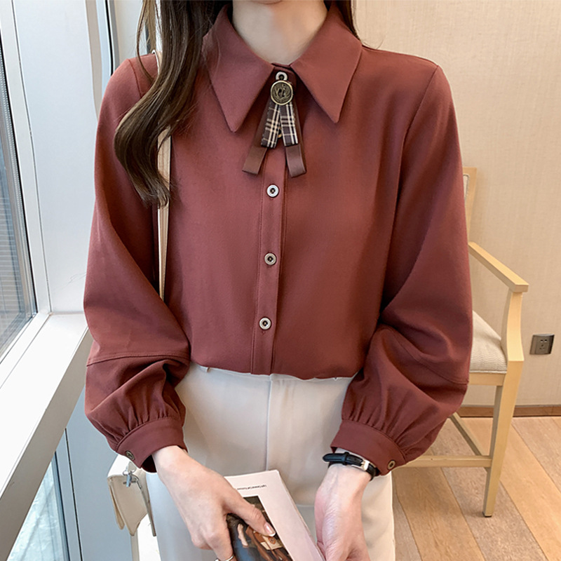 Tide Ocnltiy Women's Casual Shirt 2021 Spring New Temperance Long Sleeve Shirt Fashion Loose