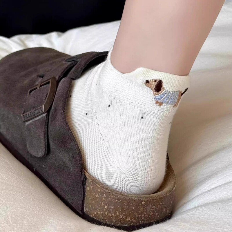 Absolutely Adorable! Dachshund Socks Paired with Birkenstocks, so Cute It's Almost Otherworldly, Soft and Squishy, Comfortable and Easy to Wear~