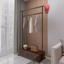  Walnut new Chinese style simple living room coat rack entry door full solid wood hanger floor-to-ceiling bedroom living room household