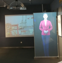 Virtual host virtual intelligent explanation human body sensing device multi-screen interaction automatic screen switch