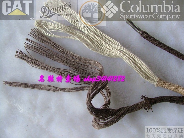 Tự mua Dây giày Tuoji 4MM Vải cotton nhiều sáp ngoài trời viền tròn Màu xám sa mạc Một mảnh hai dây giày mcqueen