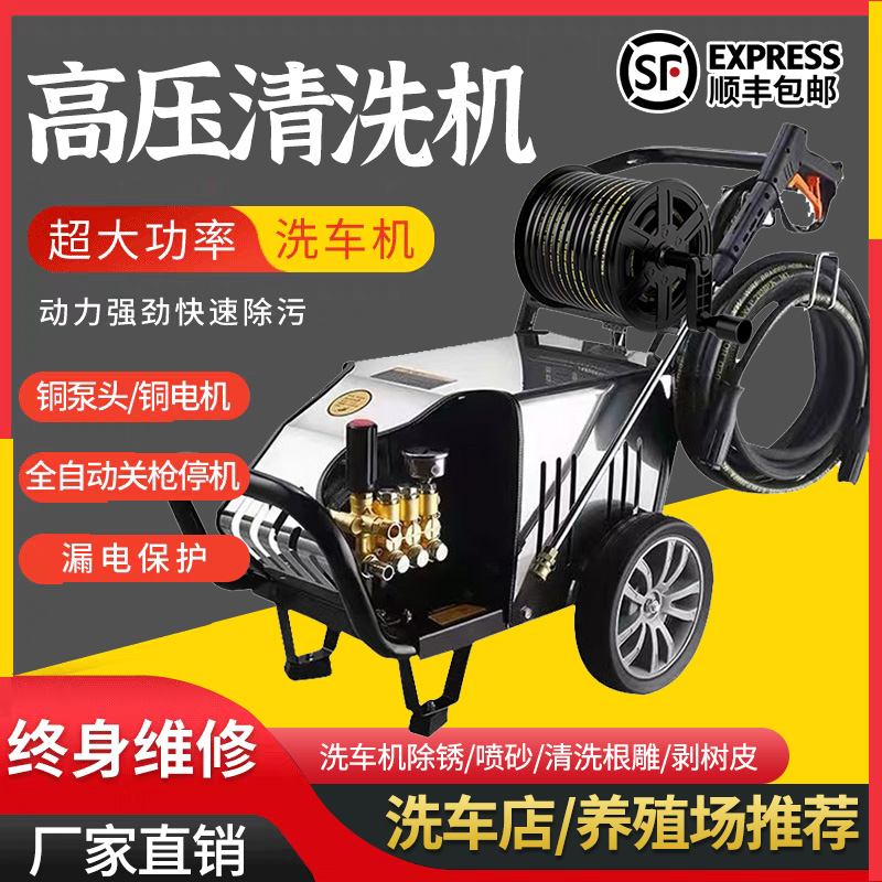 ブラックキャット高電圧ハイパワー洗車機380V産業用洗浄機220V家庭用農場商業用洗車アーティファクト