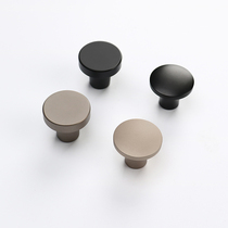 Modern minimalist single-hole handle wardrobe door cupboard drawer shoe cabinet handle round point champagne black aluminum alloy
