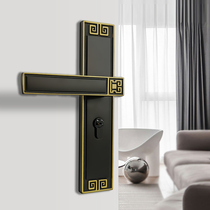 Lock indoor door mute universal home door lock retro ancient Chinese zinc alloy magnetic suction solid wood door lock