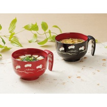 Made in Japan Rice bowl with handle Soup bowl for children children and the elderly non-broken microwave Japanese rabbit