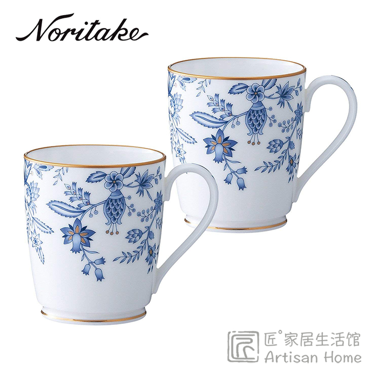 Spot Japan Noritake Noritake Blue Sorrentino Blue and white Yarn Bone China Mug 295ml
