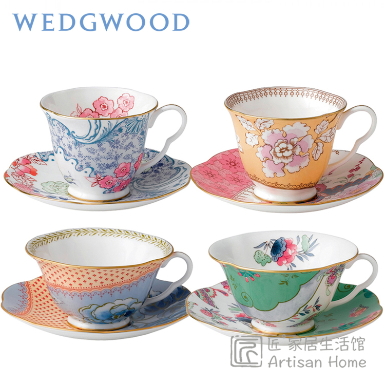 Spot UK WEDGWOOD butterfly blossoms Bone China Red Tea Cup Coffee Cup Butterfly Romance Flowers English Afternoon Tea Cup