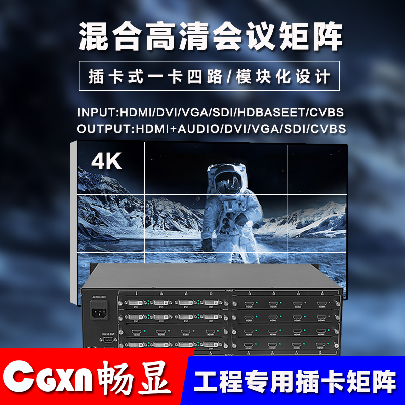 Beston Conference high-definition 4K hybrid plug-in matrix audio and video signal input and output seamless switching splicing host-Taobao