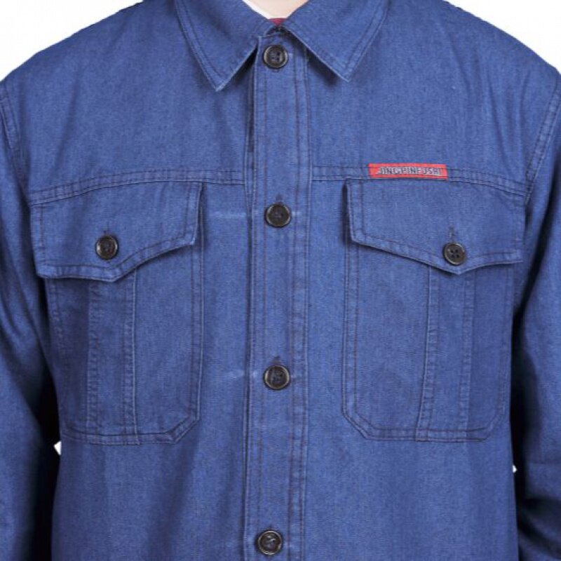 Summer thin cowboy work suit male labor insurance welder long sleeve wear wear-resistant electrician labor welding clothing