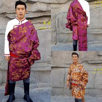 Tibetan Tibetan clothing Tibetan clothing Tibetan clothing Guozhuang mens aristocratic dragon pattern silk satin collection suit Surakha