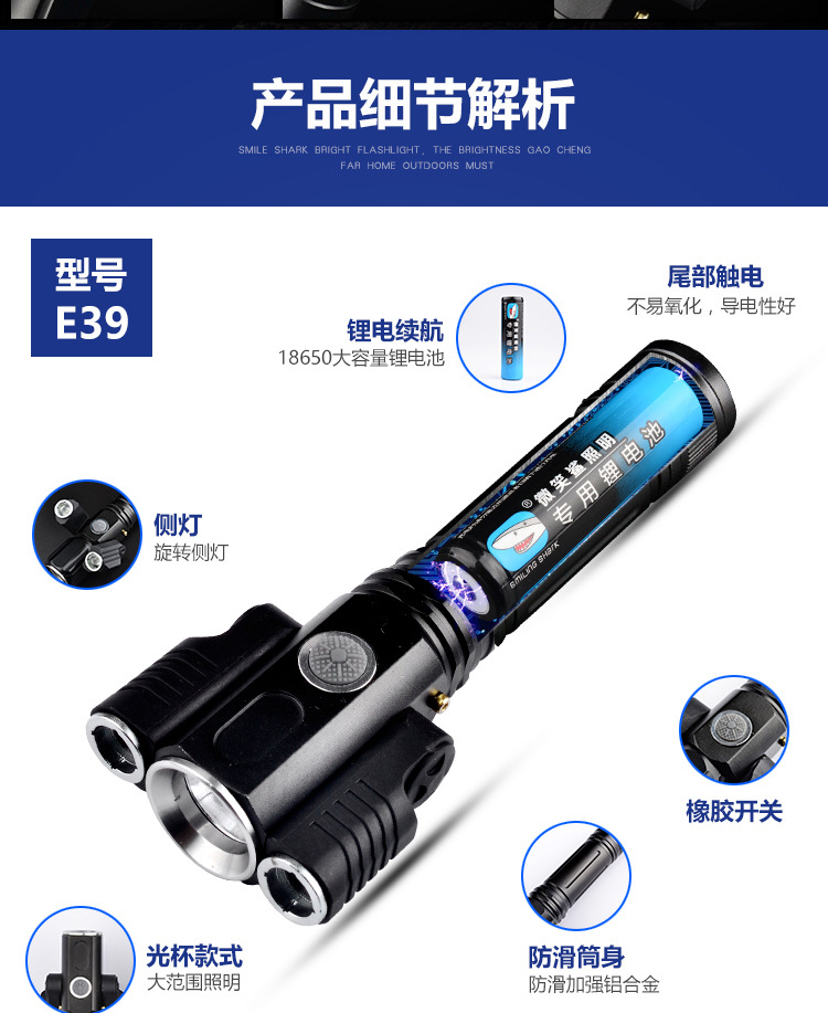 Có thể sạc lại đa chức năng LED chói siêu sáng không thấm nước ba đèn đầu đèn ngoài trời chiếu sáng tầm xa đêm về nhà đèn pin điện