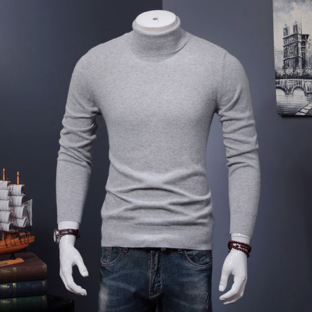 Mùa thu và mùa đông nam cashmere áo len cao cổ áo len áo len lỏng đáy quần áo len cỡ lớn dày cao lật áo len quần kaki nam đẹp