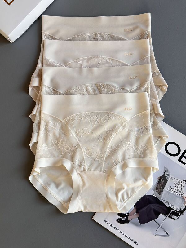 Eley Women's Underwear Natural Cotton Antibacterial Crotch Seamless High Waist 2026 Sexy New Lace Girls Shorts