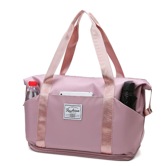 La bolsa de viaje se puede colocar en la bolsa de almacenamiento adicional situada en la barra del carro. Bolsa de equipaje portátil ligera de gran capacidad para corta distancia para mujer