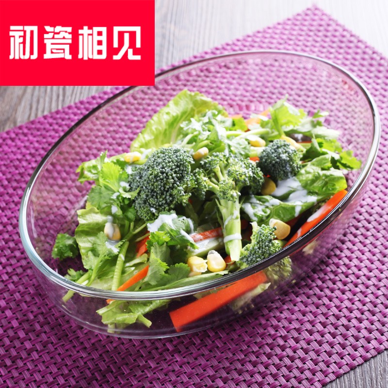 Meet early porcelain toughened transparent glass fish dishes home large steamed fish dish creative dish for micro FanPan breakfast