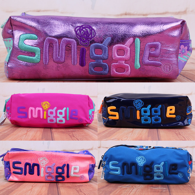 Australian smiggle student large letter double zipper large capacity tutoring pencil bag pencil stationery bag