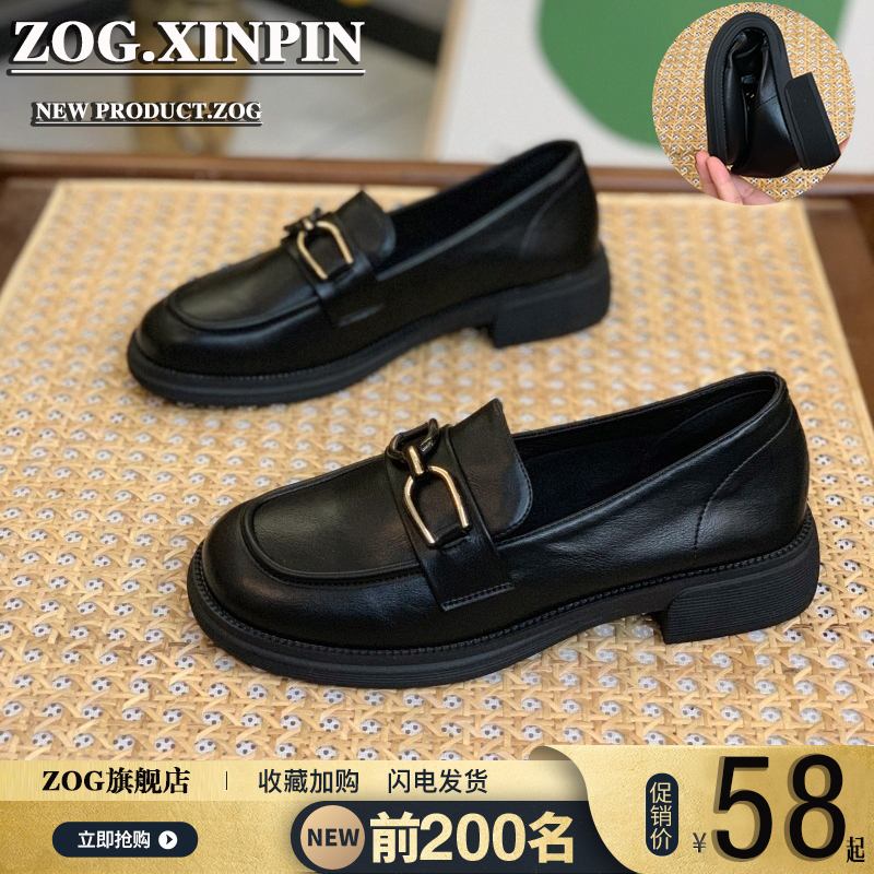 Super soft loafers women's 2025 new British leather shoes for spring and summer women's shoes popular flat single shoes