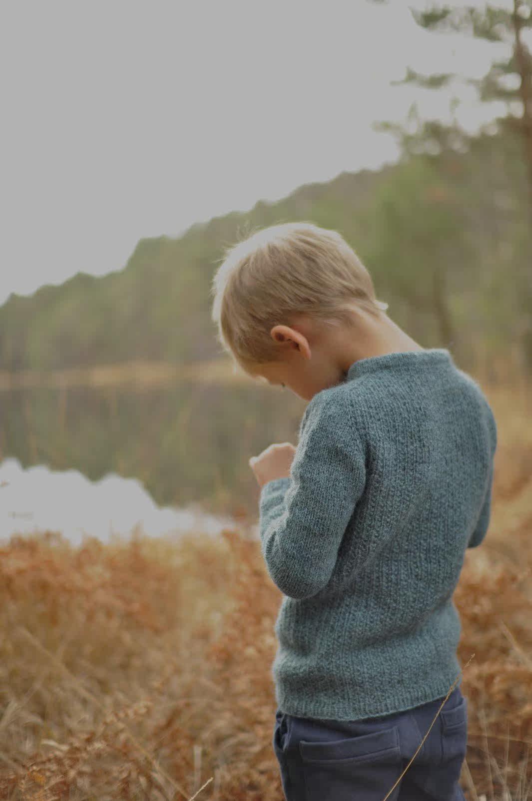 Bluebird Children's Boys and Girls Pullover Sweater Text Description Stick Needle Translation Knitting Illustration Non-finished Product