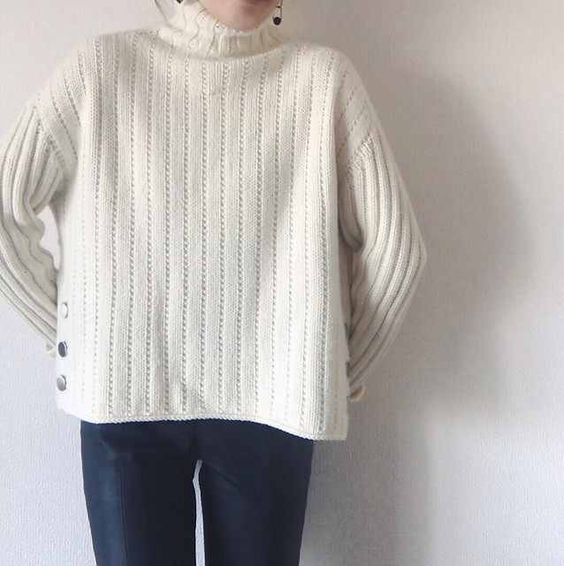 Hai Ladies turtleneck sweater text translation knitting diagram non-finished product Take a note mailbox