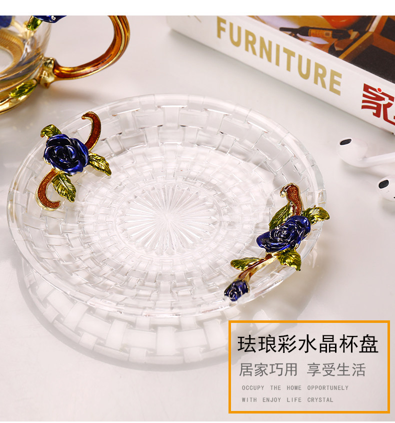 红琳琅 珐琅彩 花茶杯 玻璃杯 图6