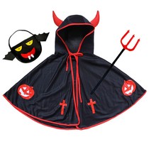 Halloween childrens boys girls horn cloak pumpkin clothes