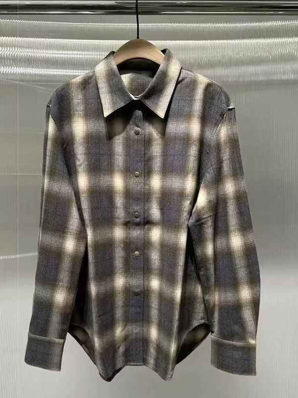 Authentic 2025 Winter Shirt, Double-Sided Brushed Thick Cotton, Gradient Plaid, Matte Vintage Feel Mbe4Sht003 Authentic 2025 Winter Shirt, Double-Sided Brushed Thick Cotton, Gradient Plaid, Matte Vintage Feel Mbe4Sht003