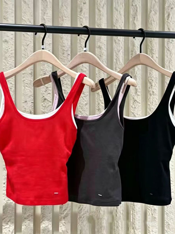 Authentic Vest 2026 Summer New Cotton Elastic Wide Strap Basic Versatile Top Camisole Mbf2Vett01