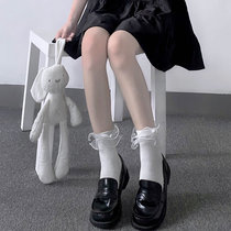 Japanese Lolitas lace edge short cotton socks cute wave edge soft sister socks solid color wild Mary Jane socks sweet