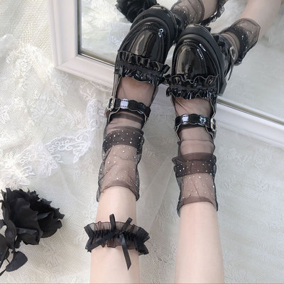 taobao agent Glossy Japanese socks, thin summer crystal