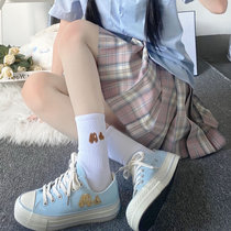 Japanese personality cute embroidery stockings ins Angel PALM PALM tree decapitated bear sports couple tide socks